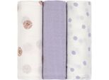 Stoffwindeln LÄSSIG "Tiny Team, Mulltuch-Set, lilac", Baby, Gr. 3 Stk., lila, Baumwolle, Viskose, Windeln Stoffwindeln