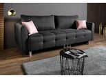 Schlafsofa HOME AFFAIRE "Nordic, B: 219 cm, Liegel. 137x195 cm", grau (anthrazit), B:219cm H:93cm T:88cm, Struktur (100% Polyester);Zierkissen: 100% Polyester;Korpus: 100% Polyester;Flachgewebe (100% Polyester), Sofas, Schlafsofa, Bettfunktion, Bettkasten & 2 Zierkissen, Federkern