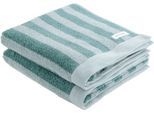Handtuch TOM TAILOR HOME "CLASSIC BATH", grün (fresh sage, smokey sage), B:50cm L:100cm, Frottier, Frottier, Handtücher, Handtuch, 100% Baumwolle, 50x100 cm, in trendigen Farben