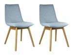4-Fußstuhl OTTO HOME "Ramon", hellblau lukka 72, eiche natur, B:46cm H:89cm T:57cm, Holzwerkstoff, Massivholz, Polyester, Stühle, 4-Fußstuhl, mit Massivholzbeinen, verschiedene Stoffe