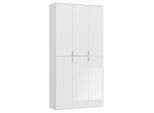 Mid.you Drehtürenschrank, Weiß Hochglanz, Holzwerkstoff, 11 Fächer, 91x193x34 cm, FSC Mix, Schlafzimmer, Kleiderschränke, Drehtürenschränke