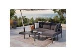 Ambia Garden Loungegarnitur, Dunkelgrau, Metall, Textil, 3-teilig, Füllung: Polyester,Schaumstoff, 117x66x62 cm, Loungemöbel, Gartenlounge-Sets