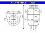 ATE Ausgleichsbehälter, Bremsflüssigkeit 03350858513 für BMW
