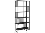 Mid.you Regal , Schwarz , Holzwerkstoff , 5 Fächer , 85x185x35 cm , Wohnzimmer, Regale, Bücherregale