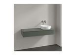 Villeroy und Boch Antao Waschtisch-Unterschrank K12050HL 120x19x50cm, Hahnloch, Waschbeckenplattenfarbe Lack, leaf green matt lacquer