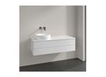 Villeroy und Boch Antao Waschtisch-Unterschrank K22150GF 120x36x50cm, Hahnloch, Waschbeckenplattenfarbe Lack, glossy white lacquer