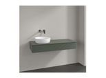 Villeroy und Boch Antao Waschtisch-Unterschrank K11150HL 120x19x50cm, Hahnloch, Waschbeckenplattenfarbe Lack, leaf green matt lacquer