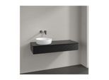 Villeroy und Boch Antao Waschtisch-Unterschrank K11150PD 120x19x50cm, Hahnloch, Waschbeckenplattenfarbe Lack, black matt lacquer