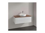 Villeroy und Boch Antao Waschtisch-Unterschrank K20012GF 100x36x50cm, Waschbeckenplattenfarbe warm walnut, glossy white lacquer