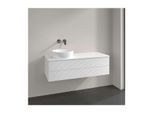 Villeroy und Boch Antao Waschtisch-Unterschrank K22150MT 120x36x50cm, Hahnloch, Waschbeckenplattenfarbe Lack, white matt lacquer