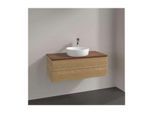 Villeroy und Boch Antao Waschtisch-Unterschrank L20052HN mit Beleuchtung, 2 Auszüge, 1000 x 360 x 500 mm, Front ohne Struktur, Honey Oak / Warm Walnut