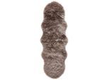Novel Kunstfell Sarah Double, Taupe, Textil, Tierform, 60x180 cm, Reach, Bsci, Oeko-Tex® Standard 100, pflegeleicht, Teppiche & Böden, Teppiche, Waschbare Teppiche