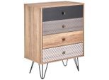 Carryhome Kommode, Mehrfarbig, Eiche, Metall, 4 Schublade(n) Schubladen, 60x80x35 cm, Beimöbel erhältlich, stehend, Wohnzimmer, Kommoden & Sideboards, Kommoden