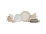 Ritzenhoff Breker Kaffeeservice Geo, Weiß, Beige, Keramik, 18-teilig, 250 ml,250 ml, 18x22x28 cm, Essen & Trinken, Geschirr, Geschirr-Sets, Kaffeeservice