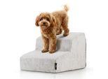 Rohrschneider ® Haustiertreppe mit rutschfester Unterseite und abnehmbarem Cordbezug beige