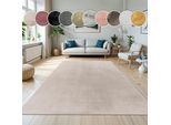 Fellteppich PACO HOME "Kunstfell Soft 380", beige, B:80cm H:14mm L:150cm, Polyester, Teppiche, Fellteppich, Langflor, Kuschelteppich - besonders weich, Uni-Farben