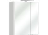 Spiegelschrank SAPHIR "mit 1 LED-Leuchte und 2 Einlegeböden", weiß glanz, B:60cm H:70cm T:20cm, Holzwerkstoff, Schränke, Spiegelschrank