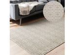 Designteppich ELLE DECORATION "Howlite", beige (creme), B:200cm H:9mm L:280cm, Polypropylen, Teppiche, Wohnzimmer, Schlafzimmer, Läufer, Hoch-Tief Effekt, Flur, Glanz
