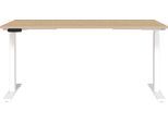 Schreibtisch GERMANIA "Jet", lindberg, eiche, nachbildung, weiß, weiß, lindberg, eiche, nachbildung, B:160cm H:72cm T:80cm, Tische, Schreibtisch