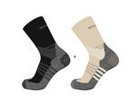 Sportsocken SALOMON "X ULTRA ACCESS CREW 2-PACK", Damen, Gr. S (36/38), bleached sand, schwarz, Obermaterial: 34% Polyamid, 24% Polypropylen, 20% Wolle, 20% Polyacryl, 2% Elasthan, Socken Sportsocken, für sportive Aktivitäten, sportlicher Stil, für Erwachsene