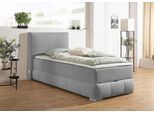 Boxbett OTTO HOME "Wehma mit Kopfteil inkl. Bettkasten", grau, B:110cm L:213cm, Komplettbetten, Boxbett, in H2, H3 & H4 wählbar, inklusive Topper