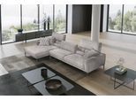 Ecksofa EGOITALIANO "Masu, Design trifft sensationellen Sitzkomfort, Breite 277cm, L-Form", grau (steingrau), B:277cm H:95cm T:157cm, Luxus-Micofaser Lederoptik (100% Polyester) ist ein neues technisches Gewebe mit einem visuellen und taktilen Aspekt, der dem Nubuk sehr nahe kommt, mit innovativen Eigenschaften. Seine außerordentliche Weichheit kommt von einem exklusiven Produktionsprozess, der Un