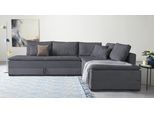 Ecksofa HOME AFFAIRE "Night & Day L-Form, B: 321 cm, mit Dauer-Schlaffunktion 180x200 cm", grau (anthrazit), B:321cm T:218cm, 100% Polyester, Sofas, Ecksofa, Bettfunktion, Bettkasten, Topper & 3 Zierkissen, Boxspringbett in Cord