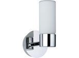PAULMANN LED Wandleuchte "Eleon", weiß (chromfarben, weiß), 1, Ø 10,5cm H: 20,3cm, 1 Stk., Leuchten, G9, IP44, max. 33W G9, Chrom/Satin, 230V, Metall/Glas, LED Wandleuchte