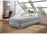 Boxbett OTTO HOME "Wehma ohne Kopfteil inkl. Bettkasten, auch in Überlänge erhältlich", grau, Komplettbetten, Struktur, Liegefläche B/L: 100cm x 200cm, Gewicht bis: 100 kg H3, 7-Zonen-Tonnentaschen-Federkernmatratze, Boxbett, in H2, H3 & H4 wählbar, inklusive Topper, B:104cm L:204cm