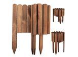 Aquagart 5 x Holz Rollzaun Dunkelbraun 40x200 cm Beeteinfassung für Beet-& Rasenabgrenzungen I Flexible Beetumrandung für Wege