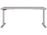 Schreibtisch GERMANIA "Jet", grau (kaschmir, silber, silber, kaschmir), B:180cm H:72cm T:80cm, Tische, Schreibtisch, moderne Farbvariationen, Breite 120/140/160/180 cm, Made in Germany