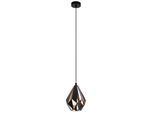 EGLO Pendelleuchte "CARLTON 1 Hängeleuchte, schwarz kupfer, Stahl, exkl. Leuchtmittel", schwarz (schwarz, kupferfarben), 1, Ø 20,5cm, Leuchten, Vintage Pendellampe, 1 flammig, Drahtgeflecht, Industrial, 110x20,5cm, Pendelleuchte