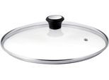Deckel TEFAL "280975", transparent, H:7cm Ø:24cm, Glas, Deckel, Deckel, wärmeisolierter Griff, Dampfauslassventil, Edelstahlrand, Ø 24 cm
