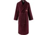 Bademantel LACOSTE "LRENE" Gr. XL, bordeaux, XL, Baumwolle, Hausmäntel, Bademantel, mit Logostickerei Lacoste Krokodil
