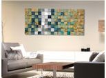 Holzbild CASABLANCA BY GILDE "Yesil rechteckig", silber (farbe bild(er): grün, silberfarben, weiß), B:123,5cm H:55cm T:7,5cm, Holzwerkstoff, Bilder, Holzbild