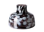 Tischvase FINK "GOSY", lila (schwarz, weiß), B:22cm H:18cm T:22cm Ø:22cm, Vasen, Tischvase