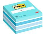 Post-it Haftnotiz-Würfel Blau 76 x 76 mm, 450 Blatt Vorrat, haftstark & rückstandsfrei ablösbar, repositionierbar, PEFC-zertifiziert