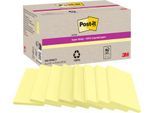 Post-it Super Sticky Recycling Notes 655-RSS8CY, 76x76 mm, extra starke Haftung für Wände/Türen, 100% Recyclingpapier, PEFC RECYCELT, lösungsmittelfreier Klebstoff