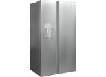 BAUKNECHT Side-by-Side "SBS IW D90 Black", Energieeffizienz: D, edelstahloptik, B:91cm H:179cm T:70,5cm, Kühlschränke, Wasser- und Eiswürfelspender – Wasser, Crushed Eis & Eis jederzeit, Side-by-Side