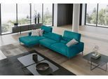 Ecksofa EGOITALIANO "Masu, Design trifft sensationellen Sitzkomfort, Breite 277cm, L-Form", blau (teal), B:277cm H:95cm T:157cm, Sofas, Ecksofa, inkl. 2 Kissenrollen, Rückenelemente manuell verstellbar, Metallfüße
