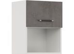 Klapphängeschrank IMPULS KÜCHEN "Prag", in vier Breiten, Höhe: 57,9 cm", grau (beton, optik schiefer dunkelgrau), B:45cm H:57,9cm T:34,2cm, Dekorfolie, Holzwerkstoff, Schränke, Klapphängeschrank, vormontiert, mit Klapptür und offener Nische