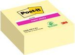 Post-it Super Sticky Würfel 2028-SSCY Gelb, doppelt starke Haftung für Wände/Türen, rückstandsfrei ablösbar, PEFC-zertifiziert, Klebstoff 60% biobasiert