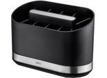 Besteckhalter GEFU "Smartline", grau (schwarz, edelstahlfarben), B:10,2cm H:14,2cm T:22cm, Edelstahl, Kunststoff, Besteckkörbe, Besteckhalter, 10 Fächer, Edelstahl/ABS/PS