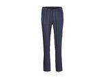 Stoffhose GOLDNER "Kurzgröße Sportliche Strukturhose in elastischer Ware", Damen, Gr. 20, K-Gr, blau (dunkelmarine), Obermaterial: 45% Elastomultiester ELE. 44% Baumwolle CO. 7% Viskose CV. 4% Polyester PES., normal, Hosen Stoffhose, perfekter Sitz mit viel Komfort