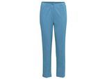 7/8-Hose GOLDNER "Moderne Hose mit streckenden Biesen", Damen, Gr. 54, N-Gr, blau (taubenblau), Obermaterial: 67% Baumwolle CO. 28% Polyamid PA. 5% Elasthan EL., normal, Hosen 7/8-Hose, Ohne