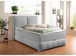 Boxbett OTTO HOME "Wehma mit Kopfteil inkl. Bettkasten", grau, B:150cm L:213cm, Komplettbetten, in H2, H3 & H4 wählbar, inklusive Topper