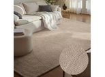 Wollteppich HANSE HOME "Calmio, auch als Läufer und in rund", beige (hellbeige), B:160cm H:18mm L:230cm, Wolle, Teppiche, Handgetuftet, Wolle, Natur, Wohnzimmer, Schlafzimmer, Skandi, Hygge
