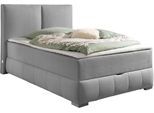 Boxbett OTTO HOME "Wehma mit Kopfteil inkl. Bettkasten", grau, B:150cm L:213cm, Komplettbetten, in H2, H3 & H4 wählbar, inklusive Topper