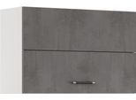 Faltlifthängeschrank IMPULS KÜCHEN "Prag", in zwei Breiten, Höhe 57,9 cm", grau (beton, optik schiefer dunkelgrau), B:90cm H:57,9cm T:34,2cm, Dekorfolie, Holzwerkstoff, Schränke, vormontiert, mit Falt-Lifttür bestehend aus 2 Fronten