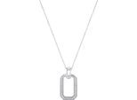 Kette mit Anhänger JOOP "2038935", silber (silberfarben, kristallweiß), Halsketten, Damen, Silber 925 (Sterlingsilber), L: 45 B: 0,7mm, mit Zirkonia (synth.), B:0,7mm